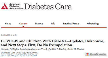 Covid-19 And Children With Diabetes